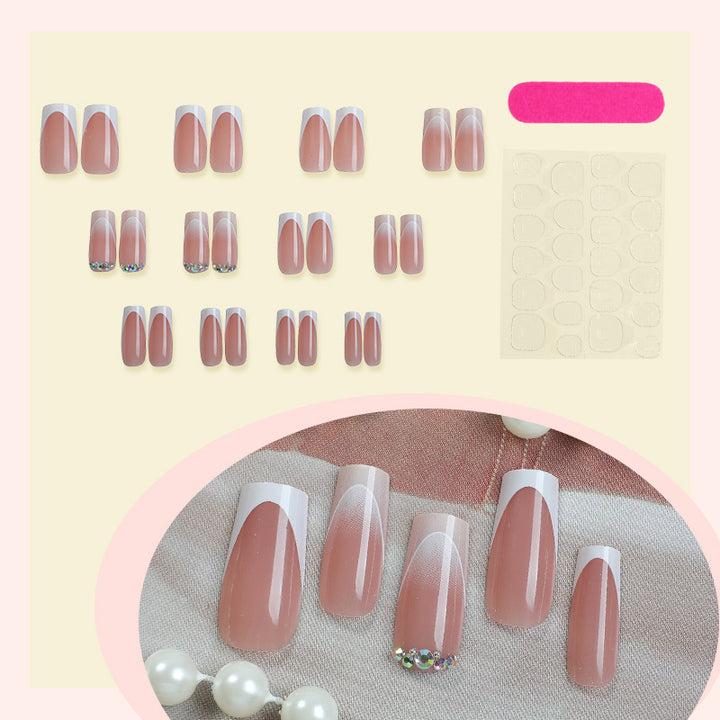Premium Press-On Nail Set with Ombre and Gem Accents Kalsten