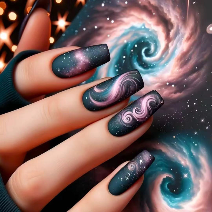 Galaxy-Themed Press-On Nail Extensions Kalsten