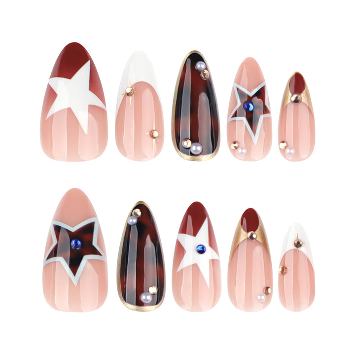 Artful Nail Extensions in Elegant Glamour Design Kalsten