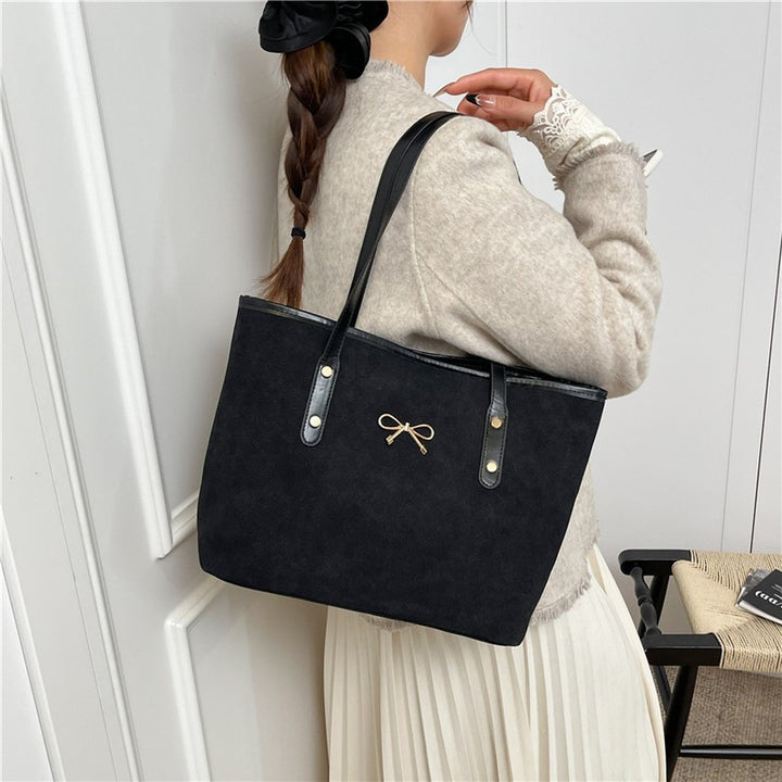 WoElegant Suede Handheld Tote Bag Kalsten