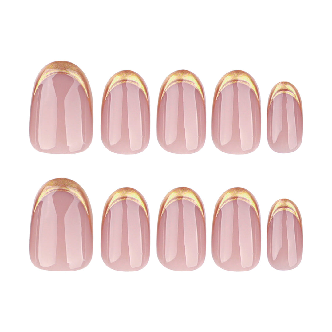 Elegant Gold-Tipped French Nail Art Kalsten