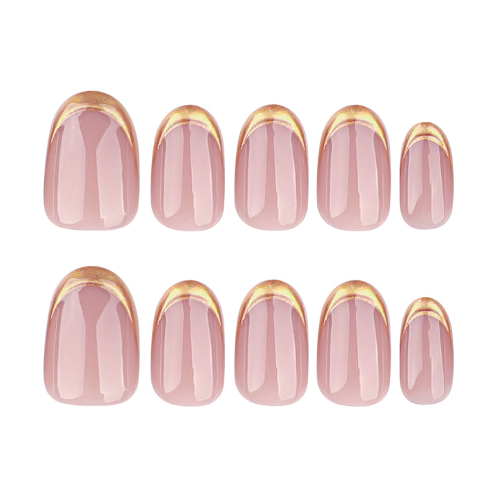 Elegant Gold-Tipped French Nail Art Kalsten
