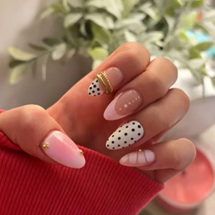 Artistic Polka Dot Press-On Nail Set Kalsten