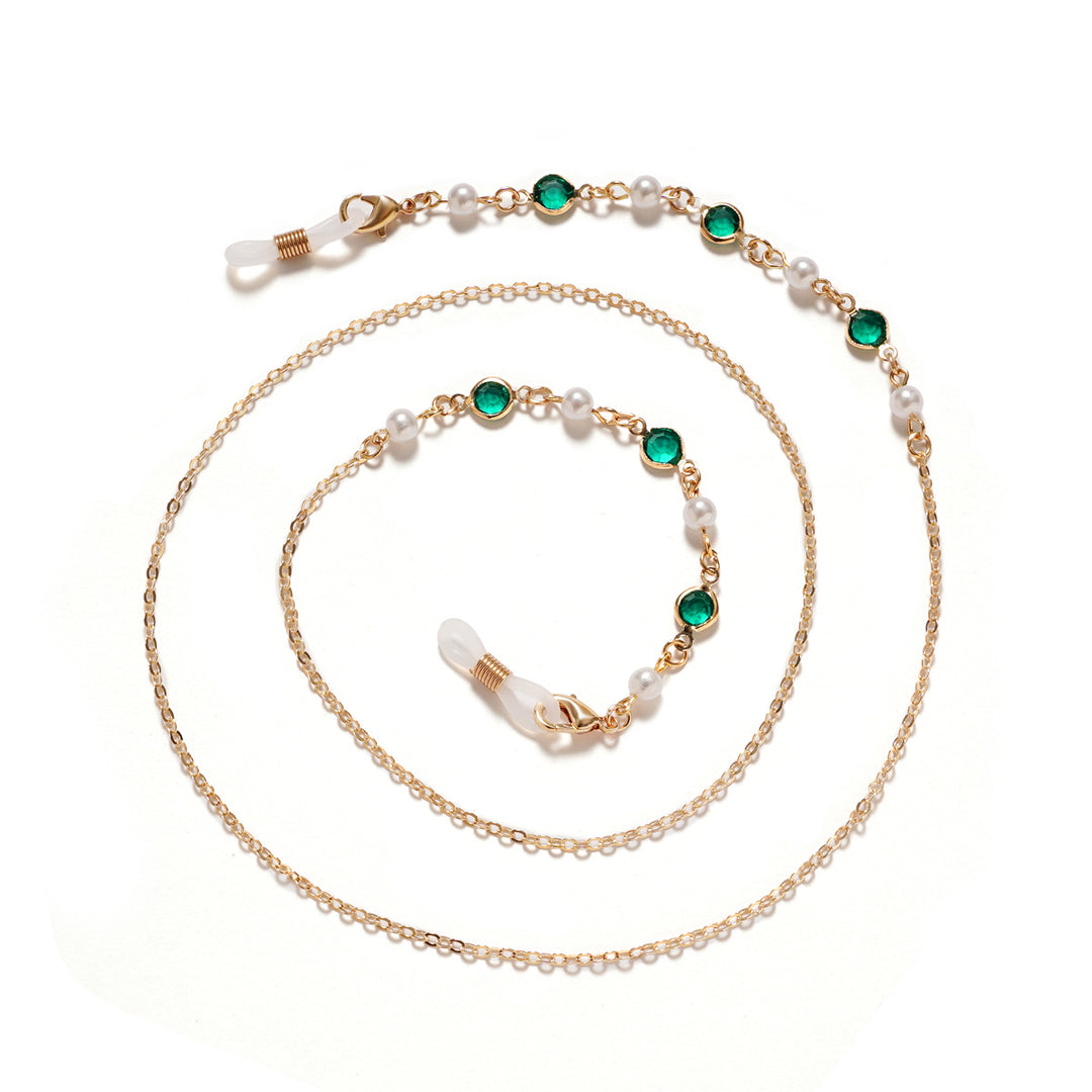 Premium Pearl and Amethyst Eyewear Chain Kalsten