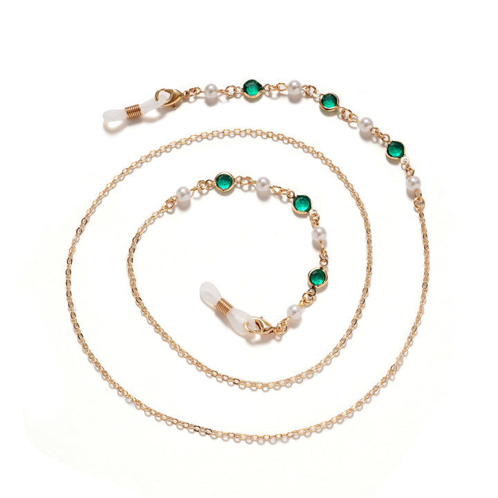Premium Pearl and Amethyst Eyewear Chain Kalsten