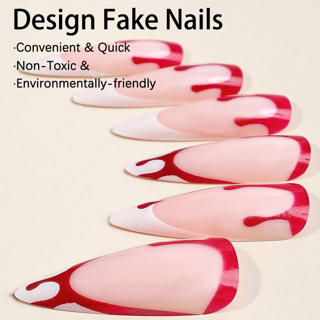 Creative nail art set with spooky blood designs Kalsten