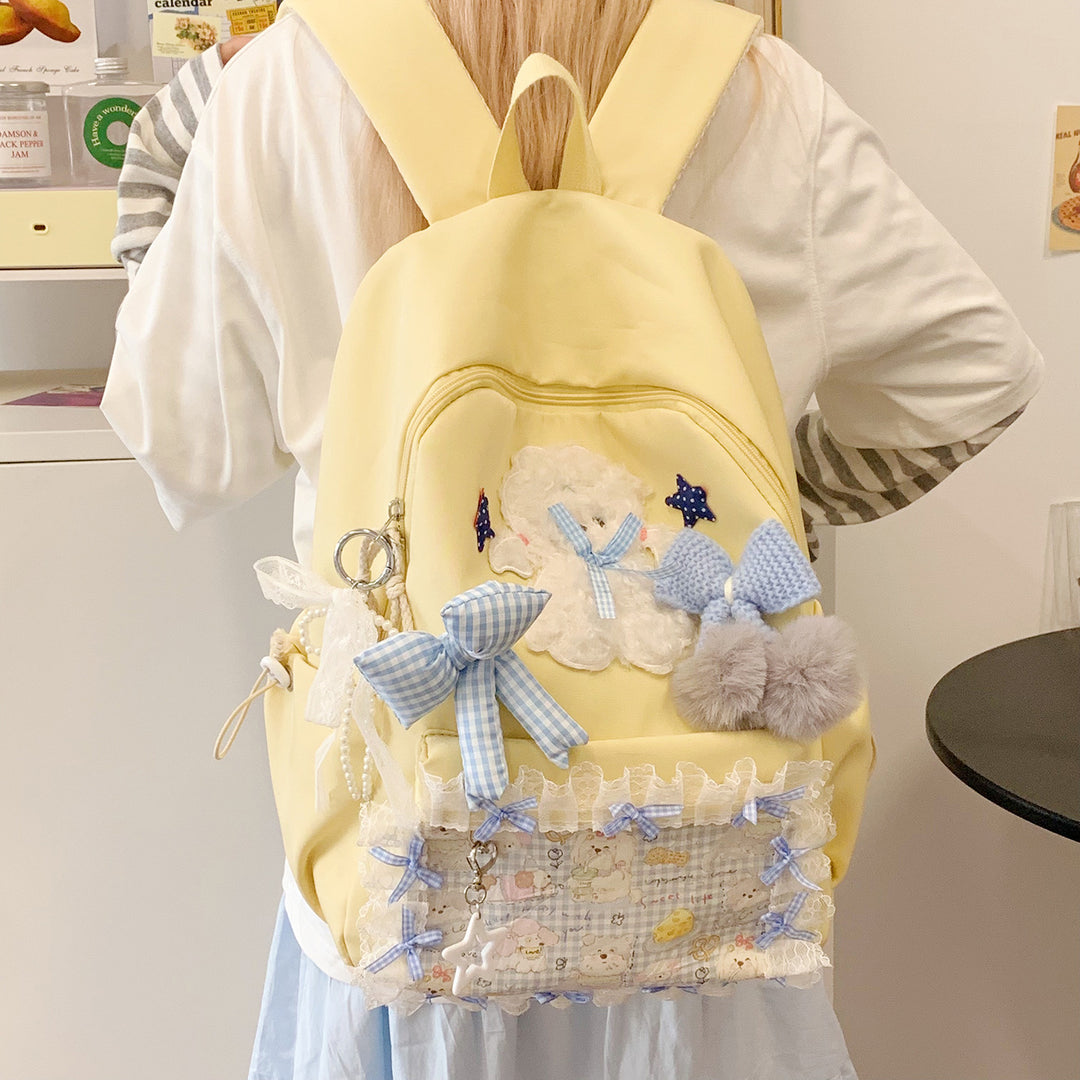 Backpack with Playful Appliqués and Multifunctional Compartments Kalsten