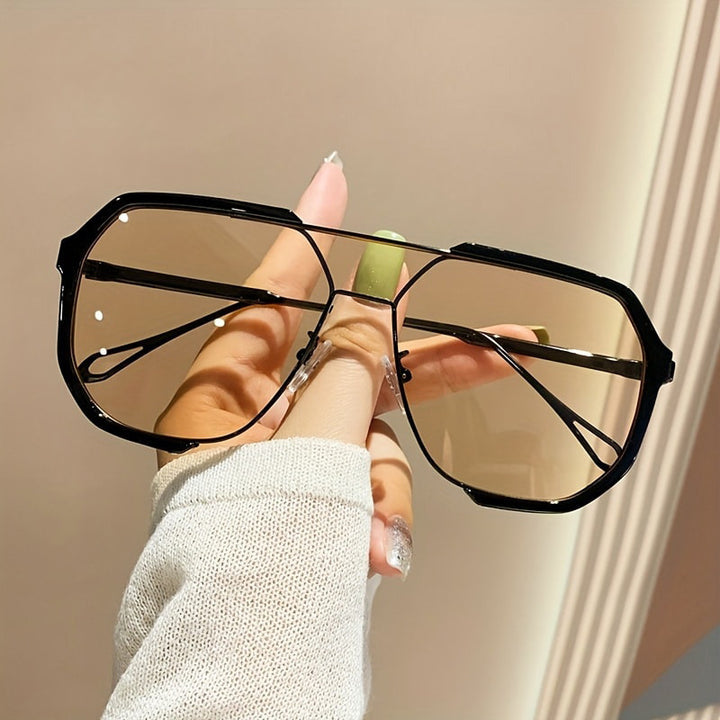 Ladies extravagant sunglasses in hexagonal design with transparent frame Kalsten