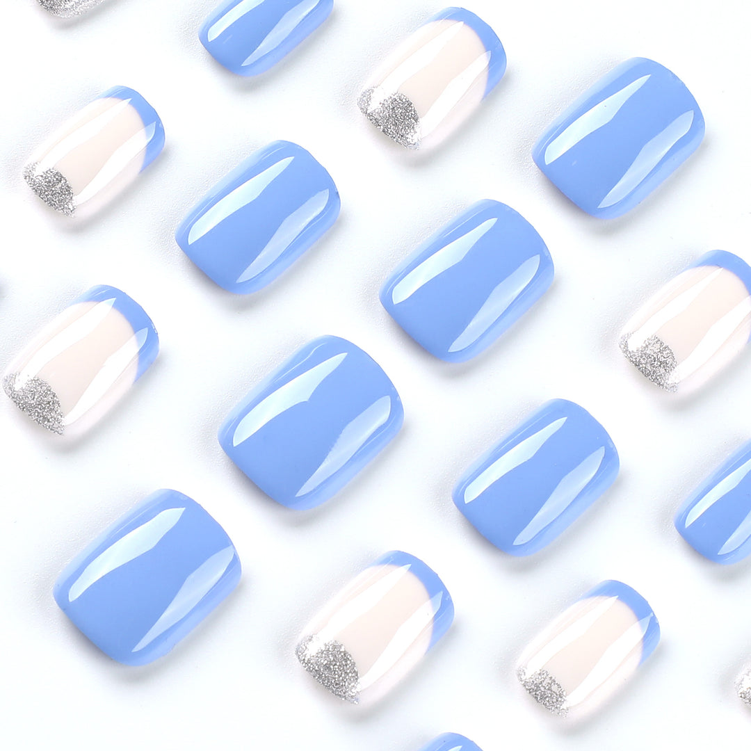 Artful nail tips with glitter decoration Kalsten
