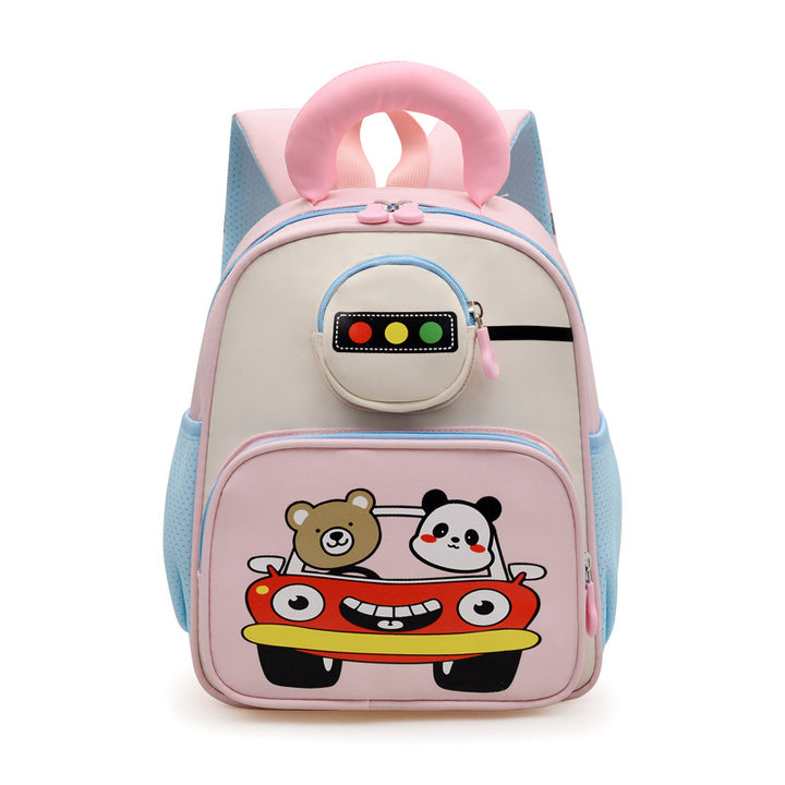 Kids' Playful Animal Car-Themed School Backpack Kalsten