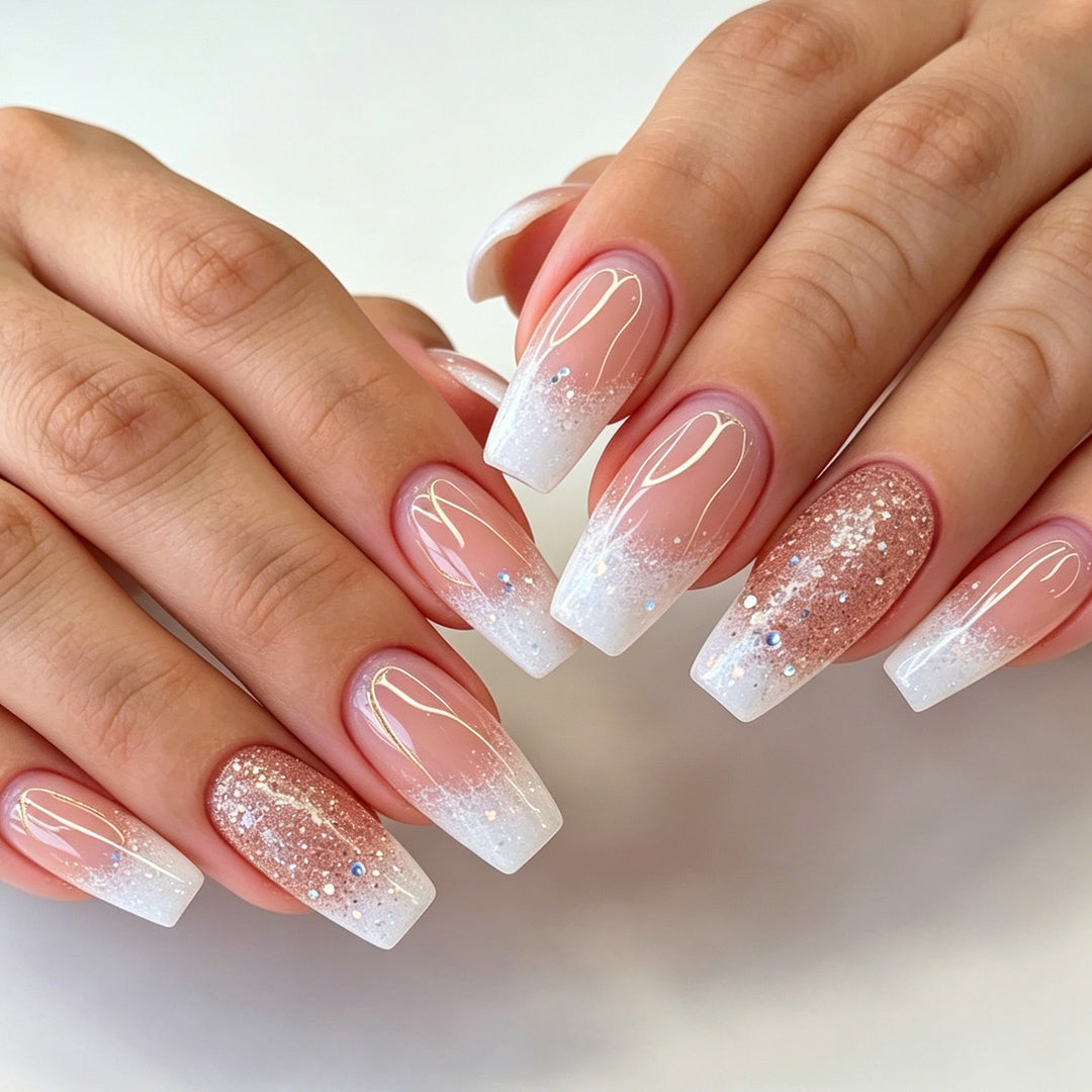 Glamorous Glittery Nail Extensions Kalsten
