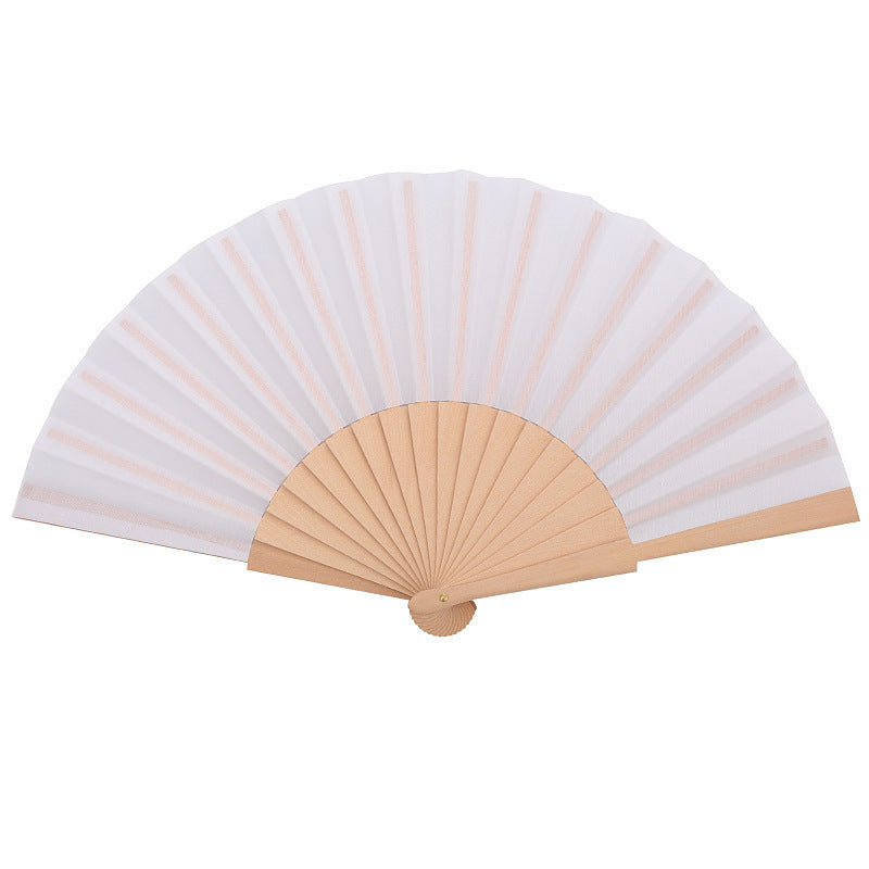 Ladies elegant hand fan made of lightweight fabric with artistic pleat pattern Kalsten