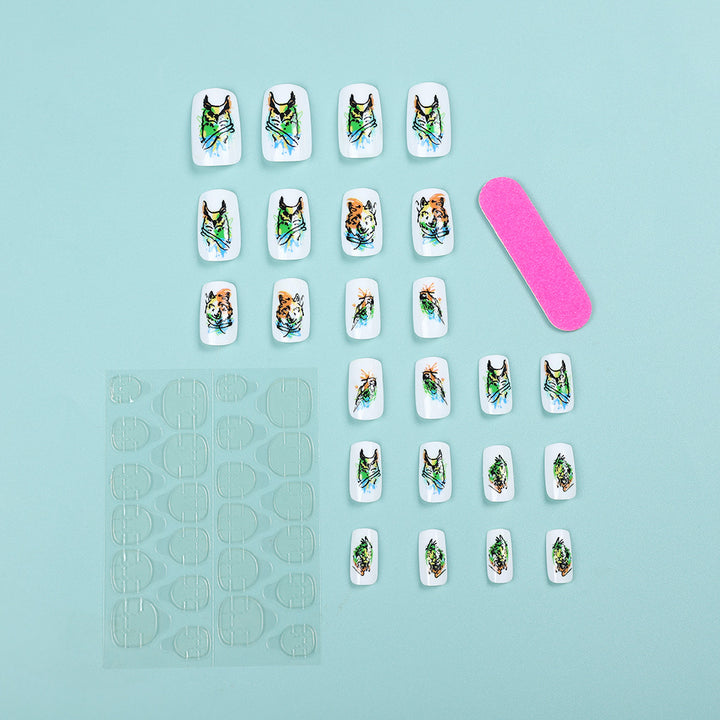 Artistic Animal Motif Press-On Nail Set Kalsten