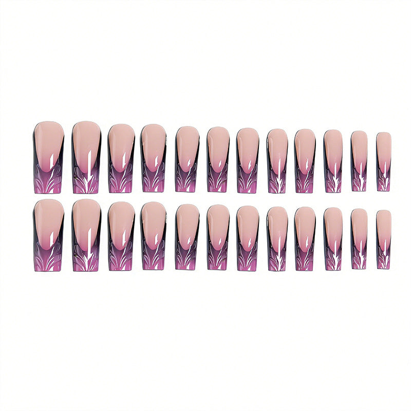 Artificial nail set with elegant 3D leaf design Kalsten