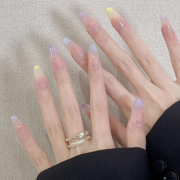 Elegant Press-On Nail Tips with Gold Accents Kalsten