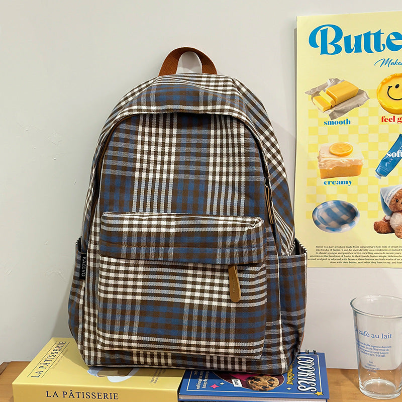 Plaid Patterned Backpack Kalsten
