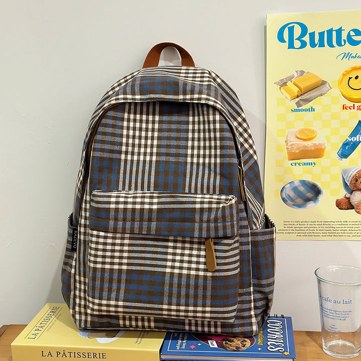 Plaid Patterned Backpack Kalsten
