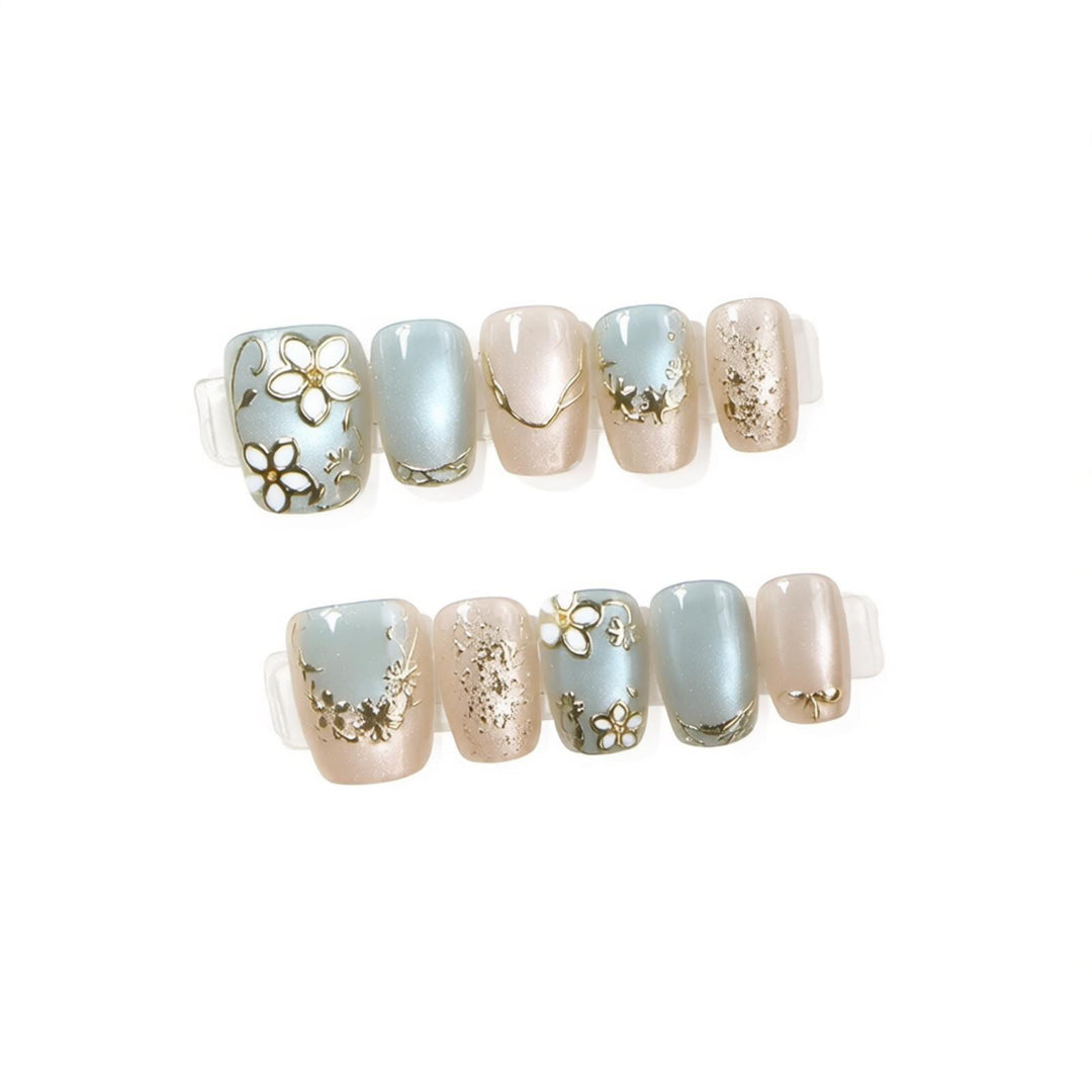 Elegant Floral Press-On Nail Art Set Kalsten