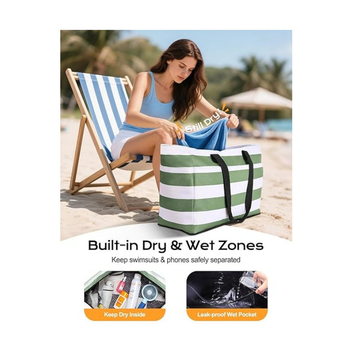 Beach bag with multiple compartments Kalsten
