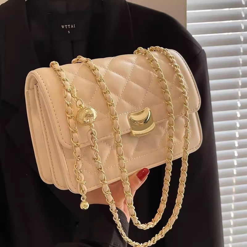 Quilted Chain-Detail Crossbody Handbag Kalsten