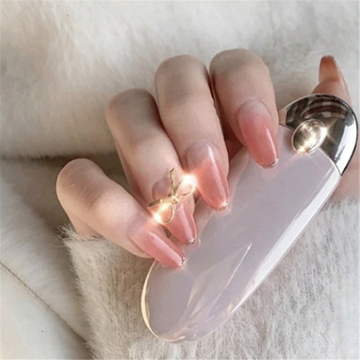 Elegant Press-On Nail Set with Decorative Bow