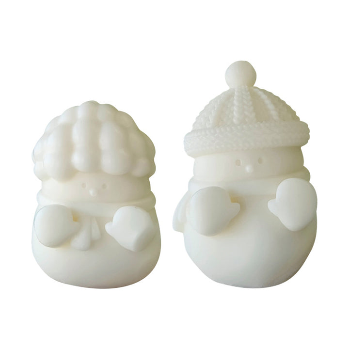 Winter-Themed Decorative Candle