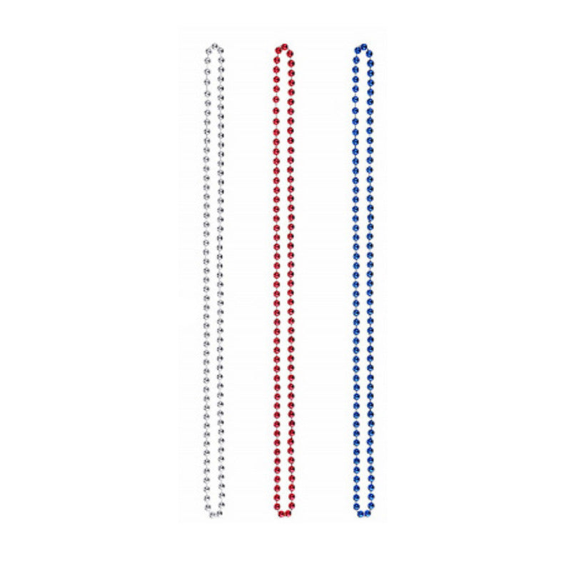 Independence Day metallic parade-style bead necklace set with breakaway clasp Kalsten