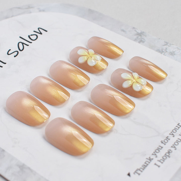 Elegant Floral Press-On Nail Set Kalsten