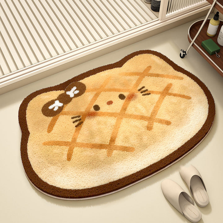 Plush Cartoon Cat Bath Mat