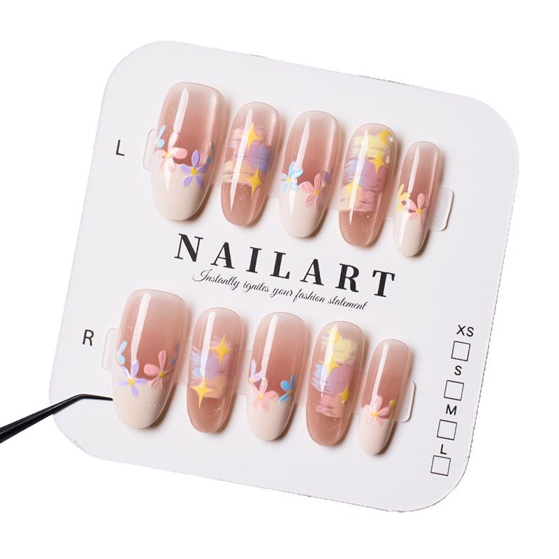 Floral Blossom Artistic Press-On Nail Set Kalsten
