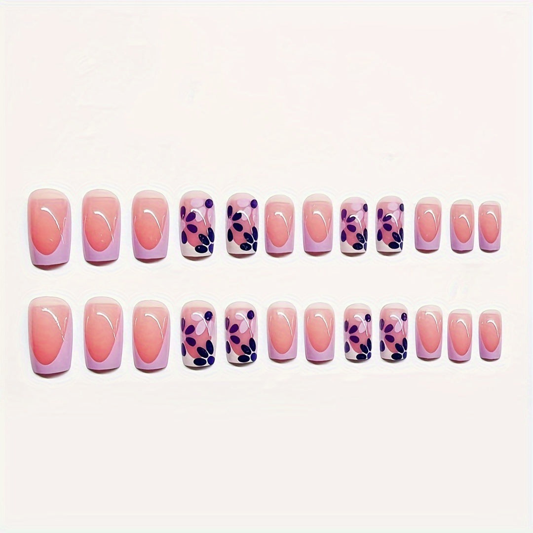 Decorative Press-On Nail Art Set with Floral Design Kalsten