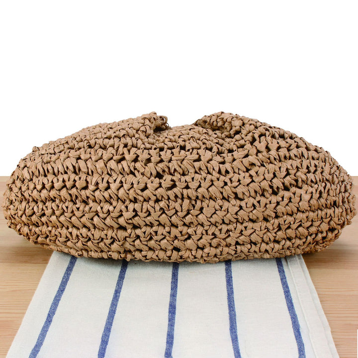 Basket bag with elegant wooden bead embellishments Kalsten
