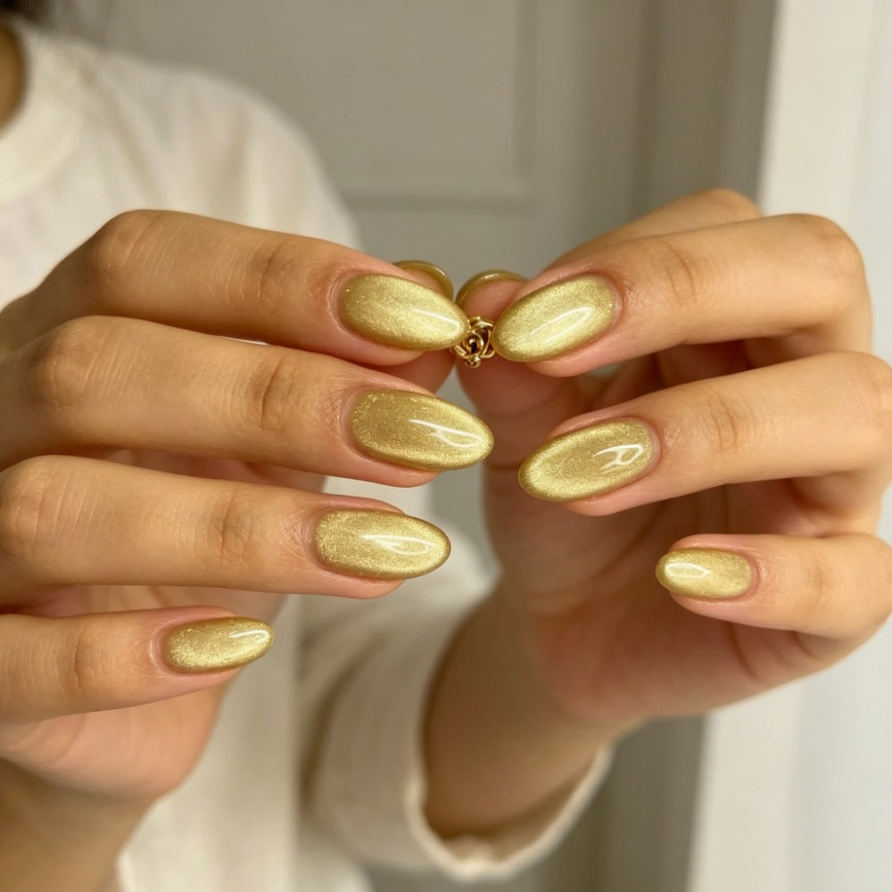 Glittering Almond-Shaped Press-On Nails Kalsten