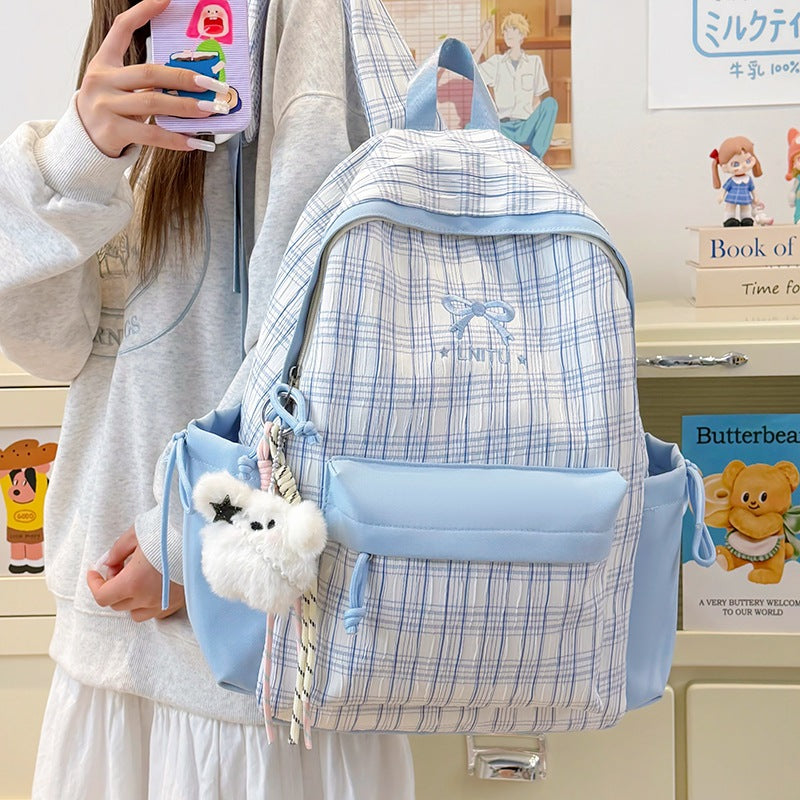 Checked Patterned Casual Backpack Kalsten
