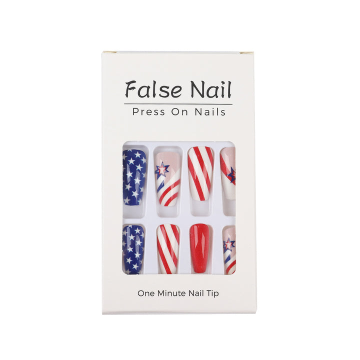 Artful nail tips in patriotic design Kalsten