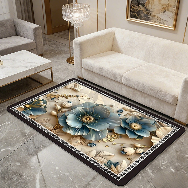 Floral Patterned Comfort Bath Mat Kalsten