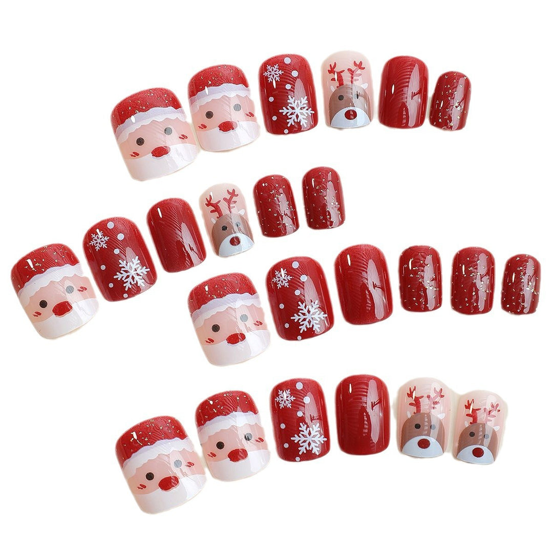 Festive Artificial Nail Set with Christmas Designs Kalsten