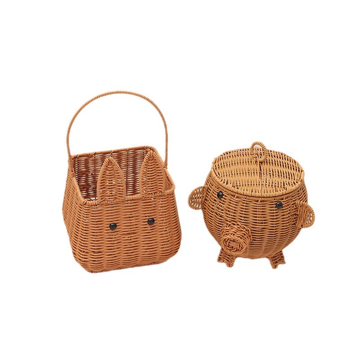 Decorative Animal-Shaped Woven Storage Basket Kalsten