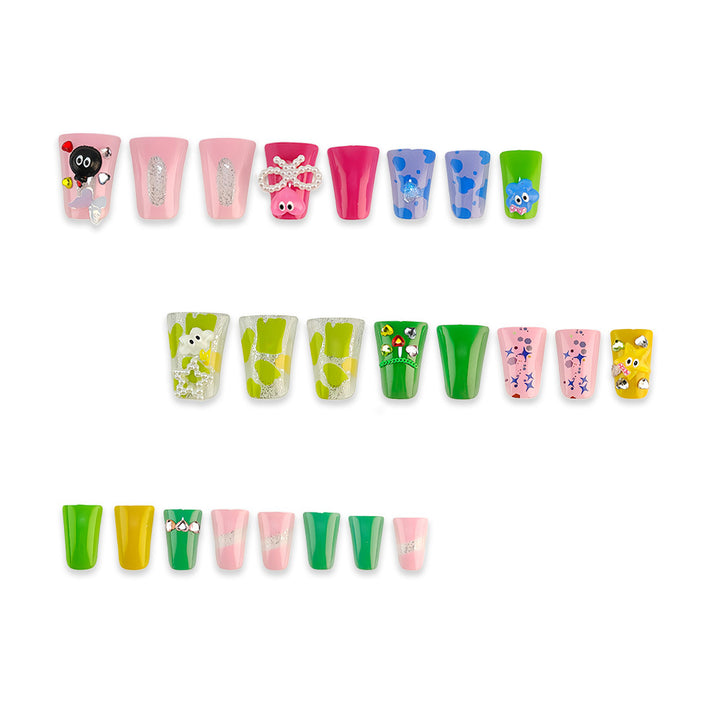 Creative press-on nails with playful 3D designs Kalsten
