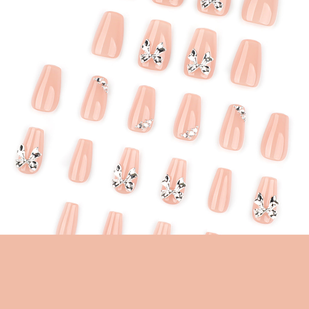 Artful Nail Extensions with Shiny Accents Kalsten