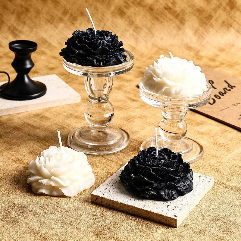 Hand-Poured Rose-Shaped Decorative Soy Tabletop Candle Centerpiece