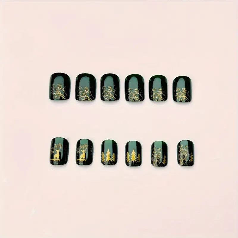 Artistic Winter-Themed Nail Art