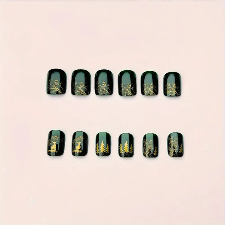 Artistic Winter-Themed Nail Art