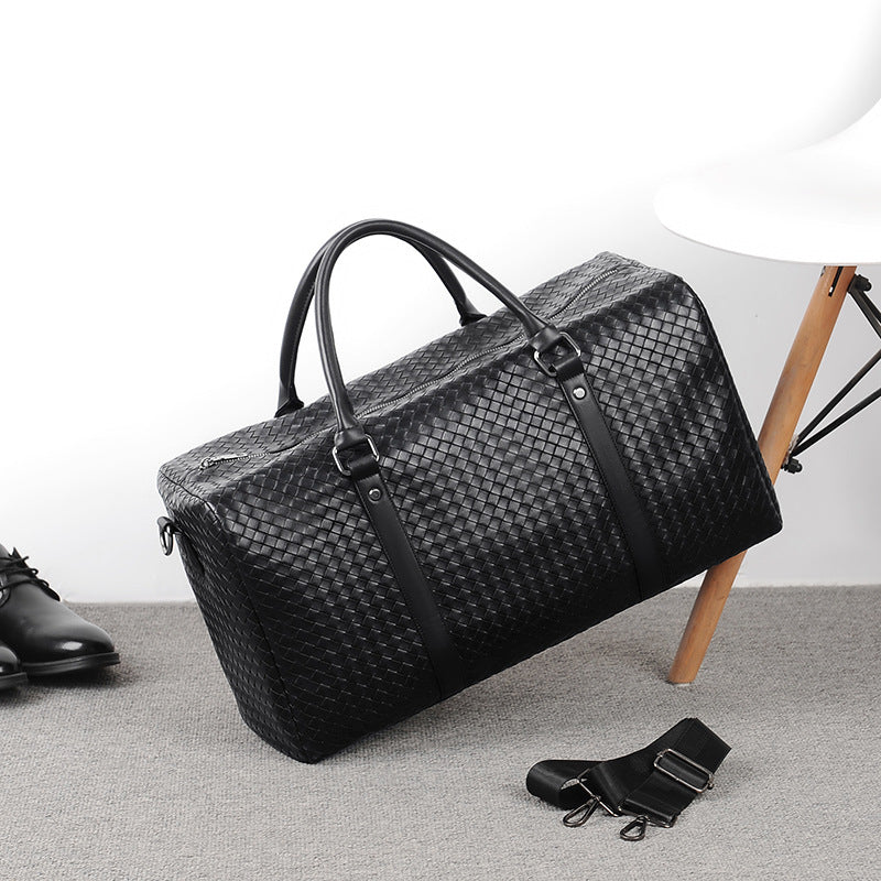 Premium Woven Leather Duffel Bag Kalsten