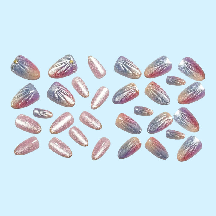 Artificial nails in elegant ombre design with glitter embellishments Kalsten