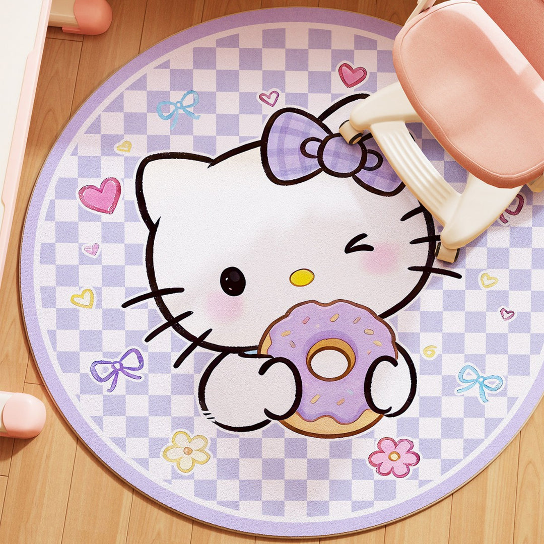 Playful Cartoon-Themed Round Area Rug