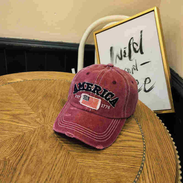 Unisex Vintage-Inspired Distressed Baseball Cap Kalsten
