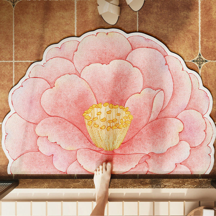 Floral Design Bath Mat Kalsten