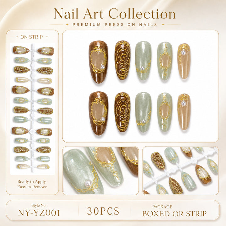 Premium Press-On Nails with Metallic Shine Kalsten