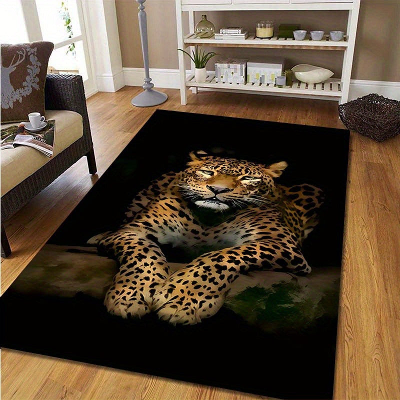 Detailed Leopard Print Area Rug